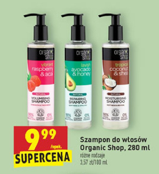 organic shop rewitalizujący szampon do włosów awokado i miód