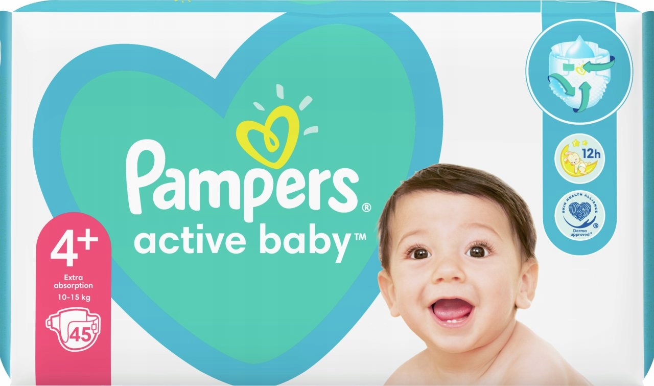 pampers active baby 4+ 45 sztuk