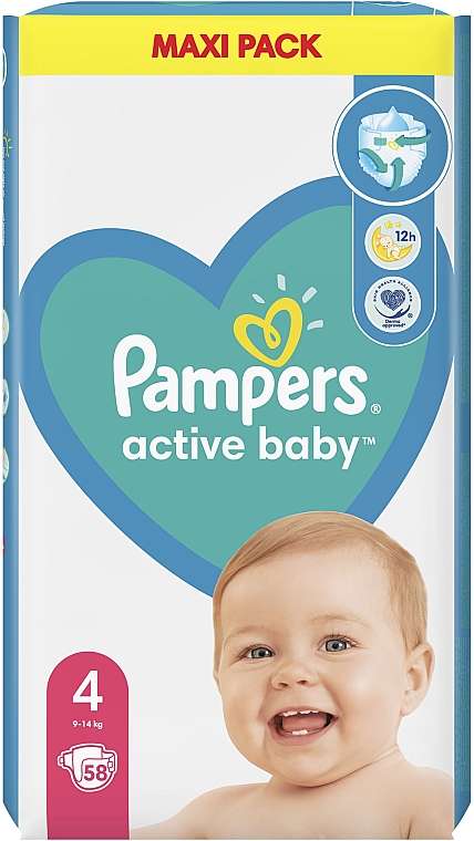 pampers active baby 4 58 sztuk