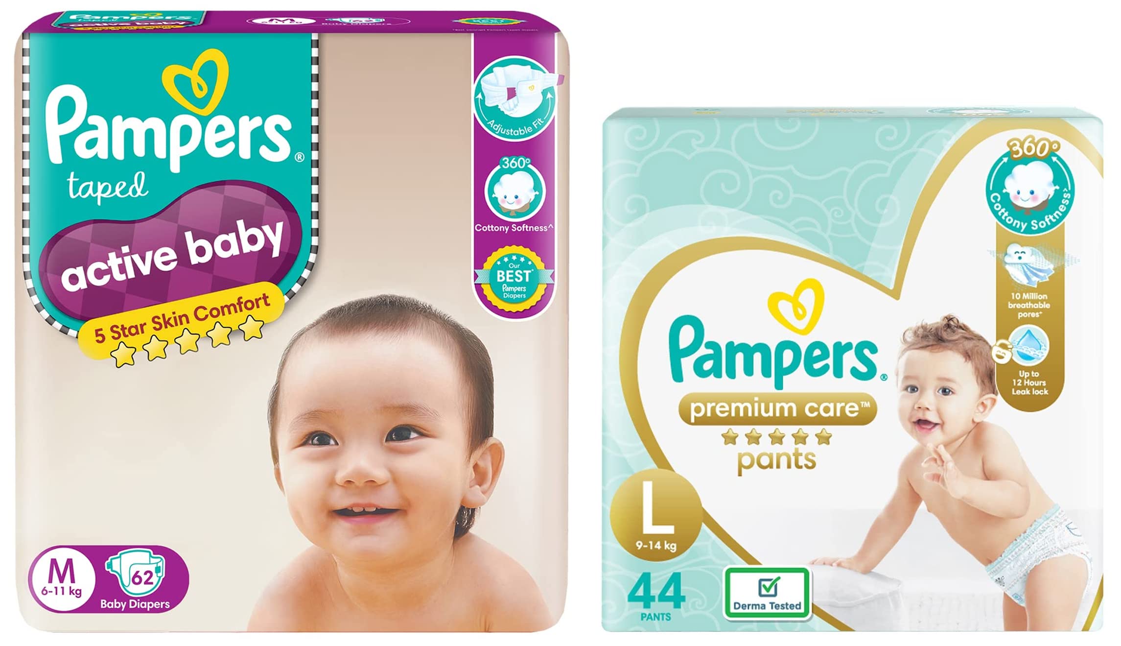 pampers premium dry a active baby