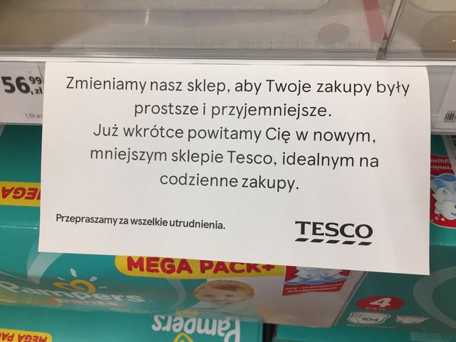 tesco poznań pieluchy