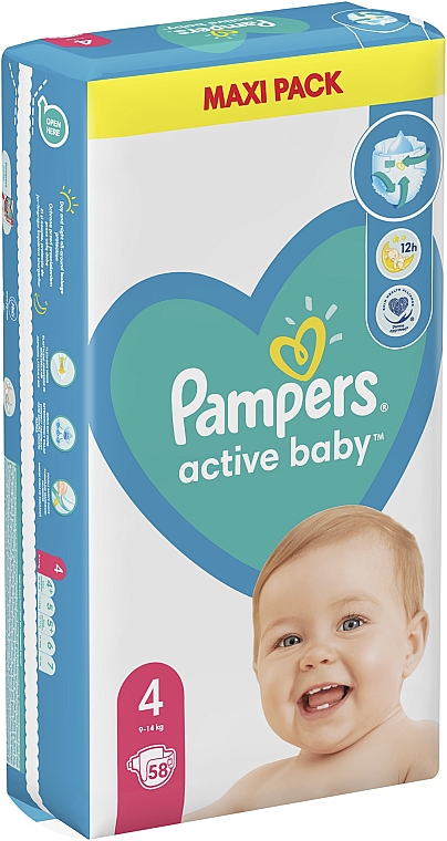 pampers active baby 4 58 sztuk