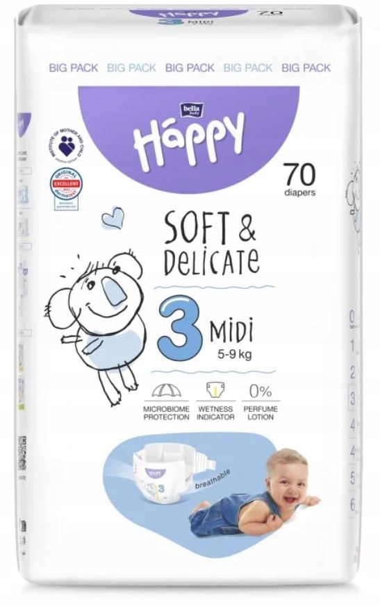 bella pieluchy happy midi 3 52szt