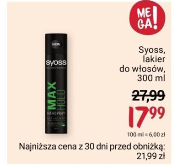 syoss lakier do włosów promocja