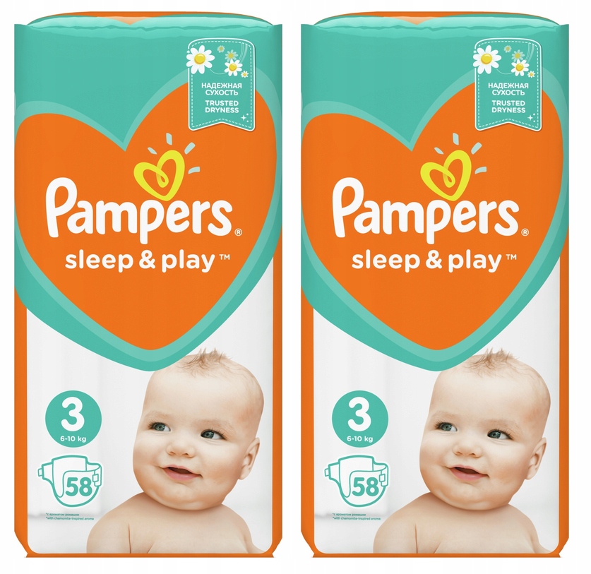 pampers sleep&play pieluchy rozmiar 3 midi 4-9kg 58 sztuk