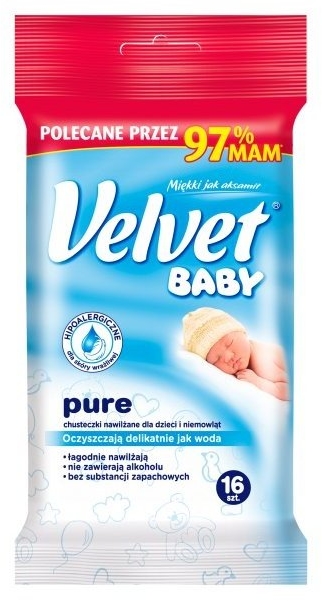 velvet baby pure chusteczki nawilżane