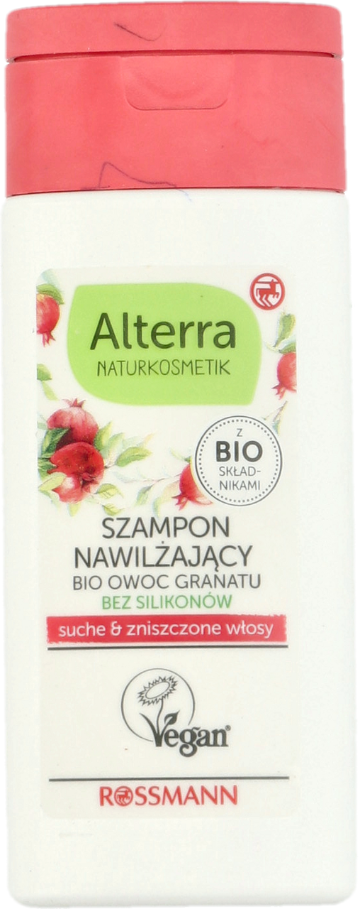 alterra nawilżający szampon do włosów granat bio i aloes bio