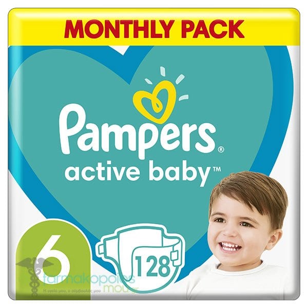 pampers active baby 6 monthly pack