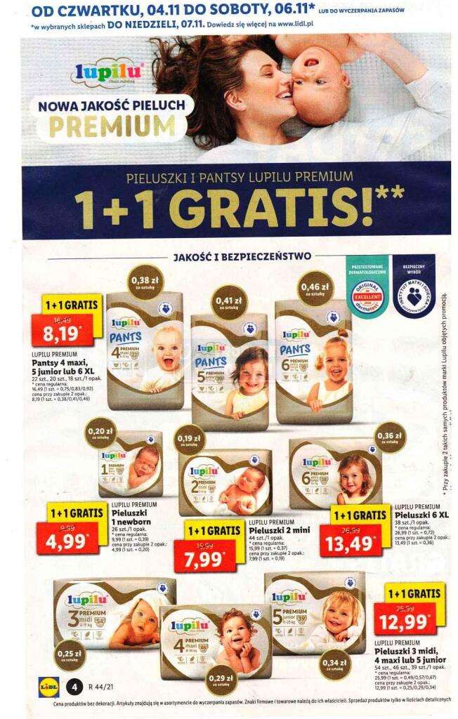 lidl lupilu cena pieluchy