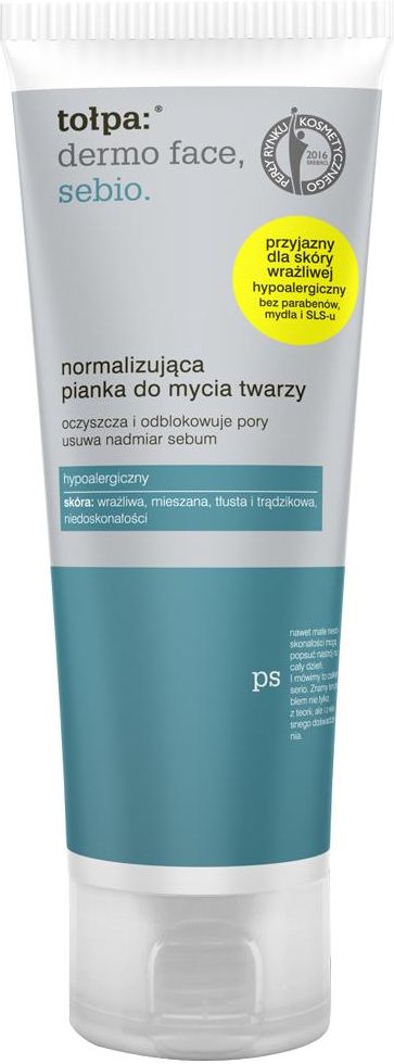 tołpa normalizująca pianka do mycia twarzy