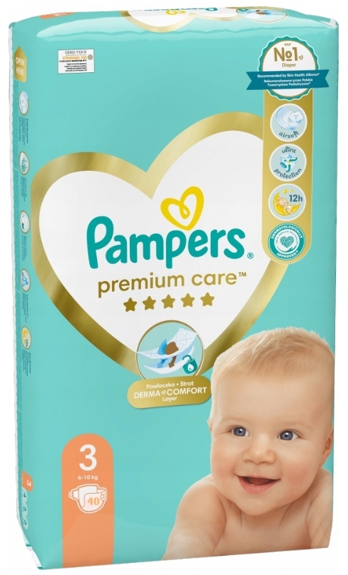 pampers care premium 3 40 sztuk