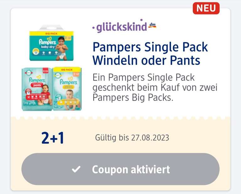 pampers coupon bei dm