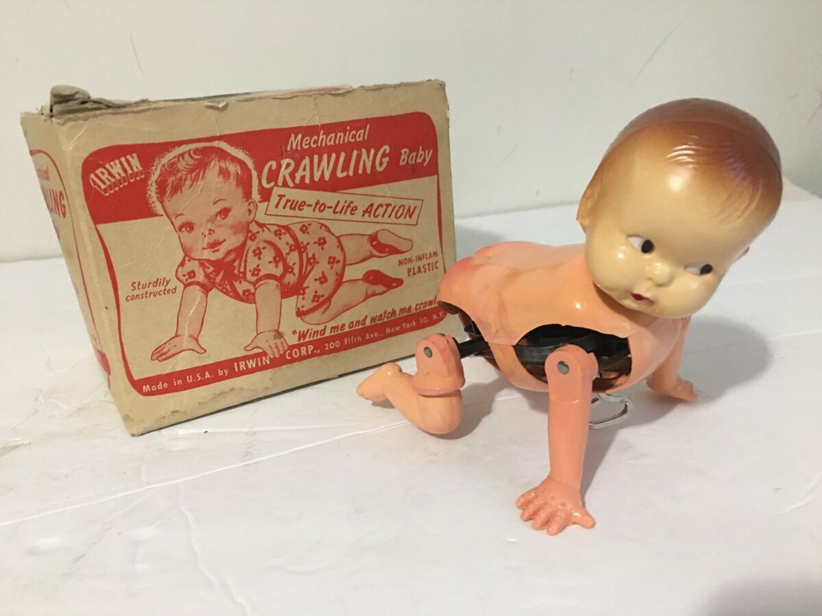 mechanical toy crawling baby in pampers