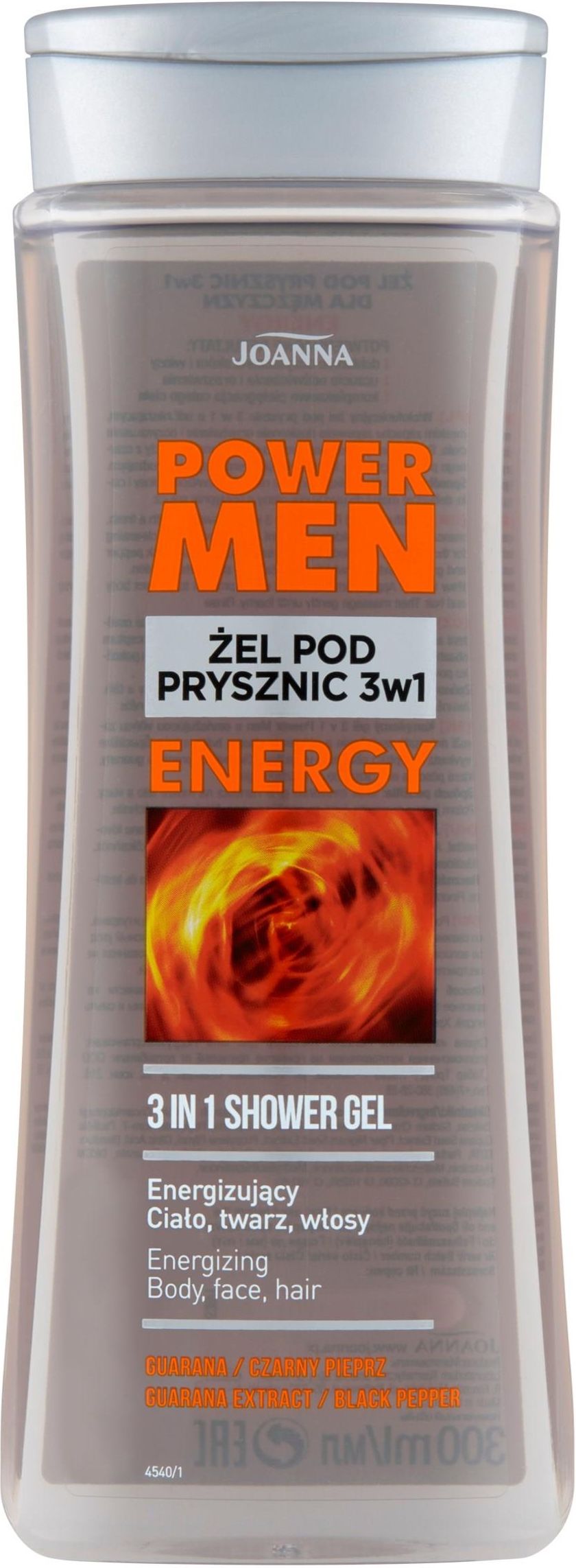 joanna power men szampon-żel pod prysznic 3w1 300 ml skłąd