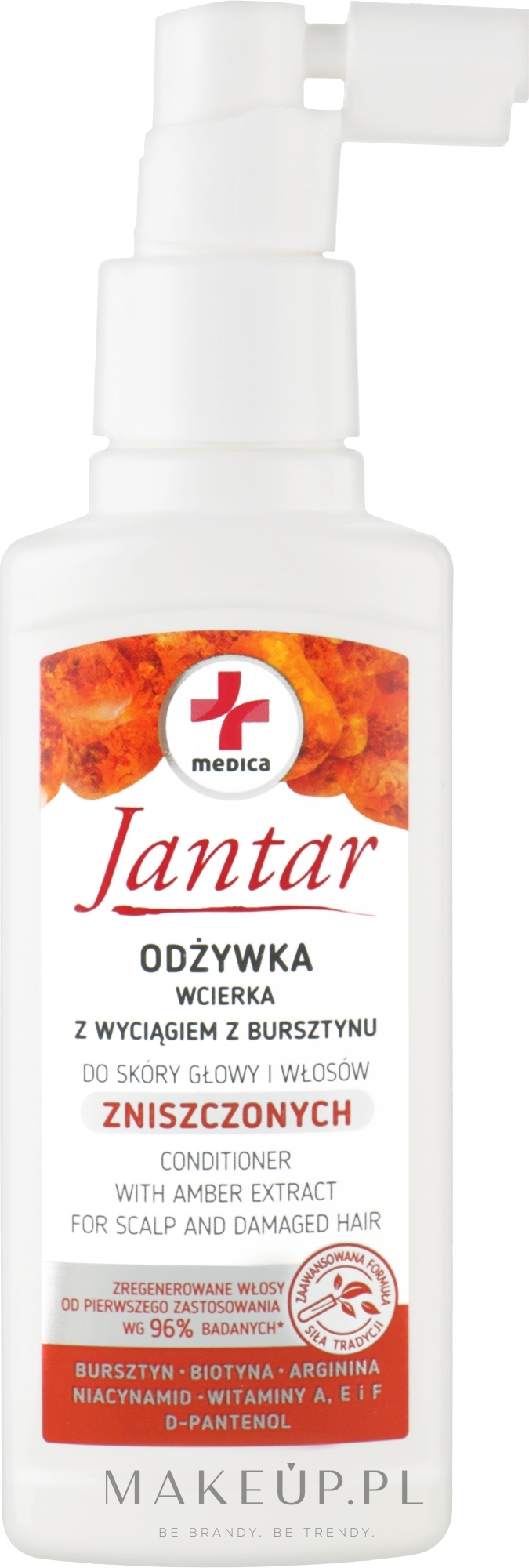 jantar medica odżywka-wcierka do włosów zniszczonych z wyciągiem z bursztynu