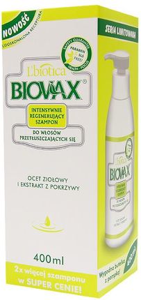 biovax szampon xxl regenerujący włosy przetłuszczające się 400 ml