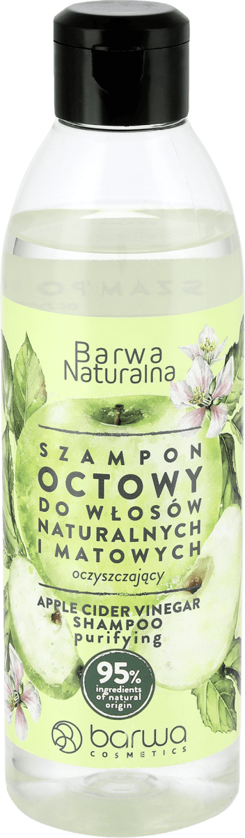 barwa naturalna oczyszczający szampon do włosów naturalnych i matowych octowy