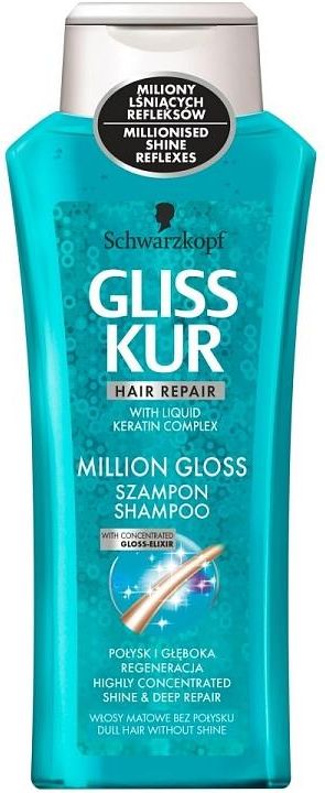 gliss kur million gloss szampon do włosów matowych bez połysku