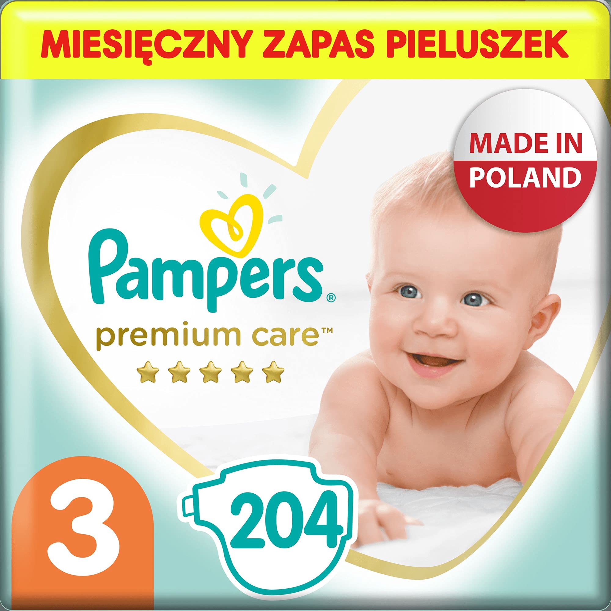 pampers premium care 3 midi 204 szt 5-9 kg