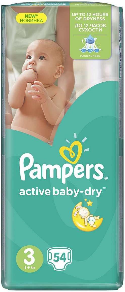 pampers active baby-dry pieluszki 3 midi 108 sztuk