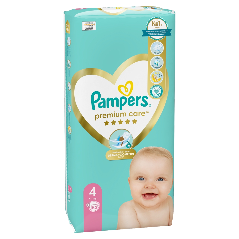 pampers premium care pieluchy 4 maxi 9-14 kg 52 szt