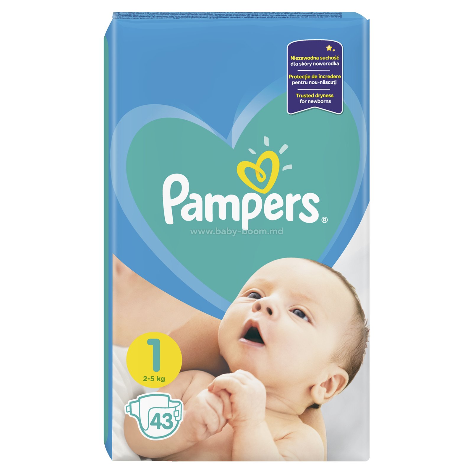 pampers new baby-dry 1 new born 2-5kg 43szt pieluszki jednorazo