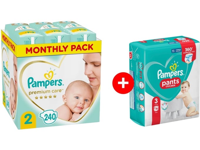 pampers premium care 240 cena