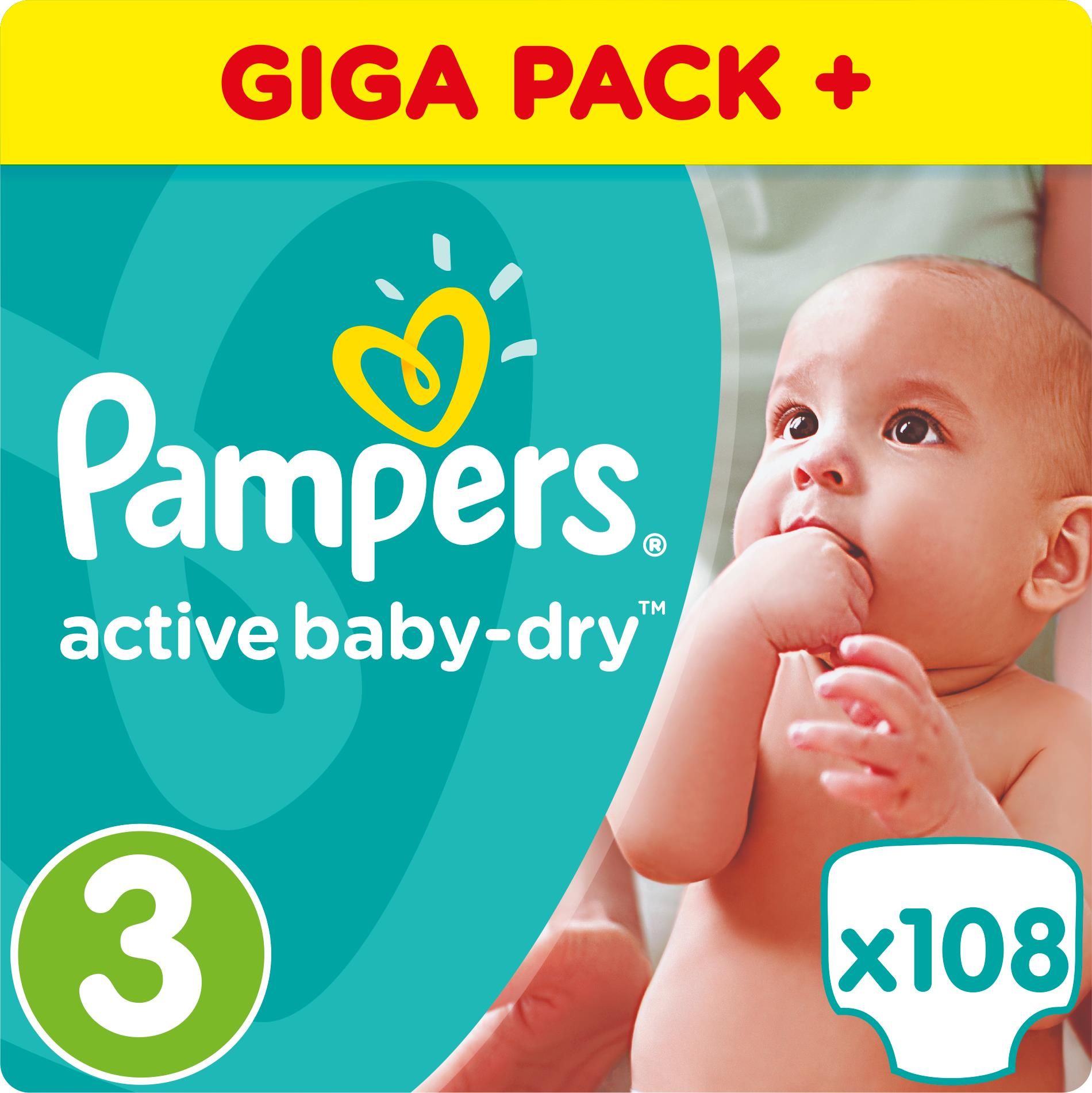 pampers active baby 3 108 sztuk