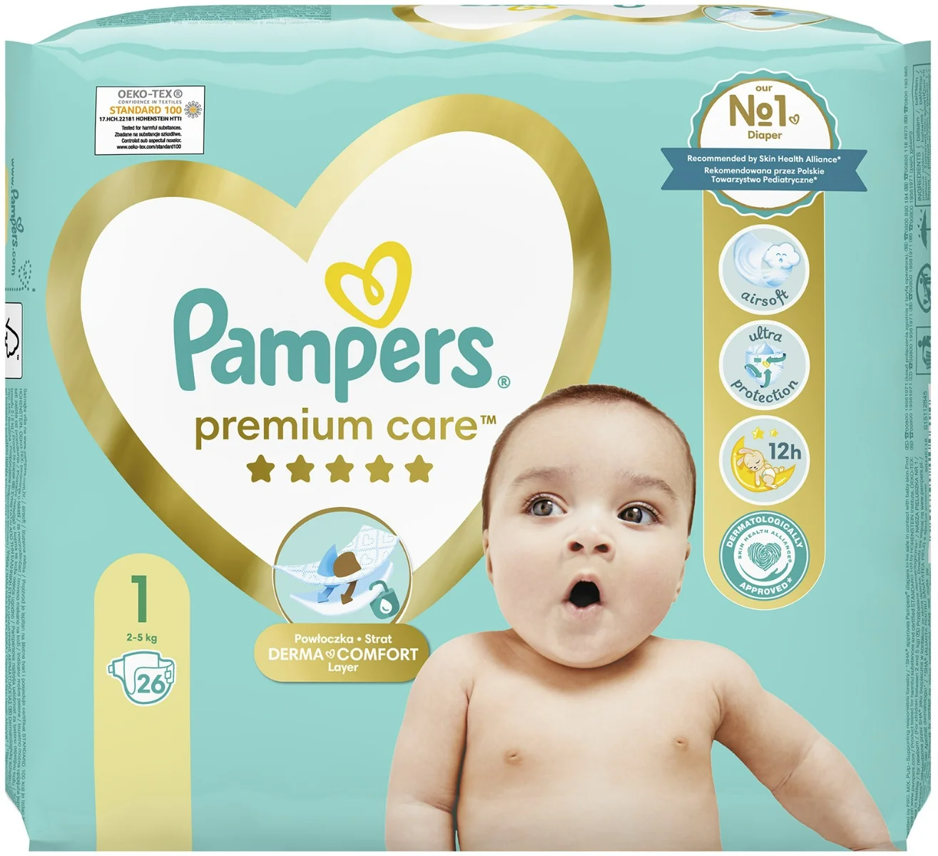 rozmiary pampers premium care