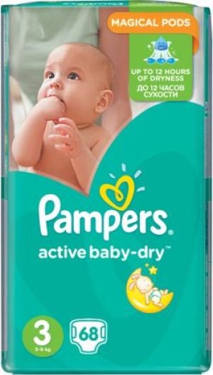 pampers active baby dry pieluchy rozmiar 3 midi 68 szt