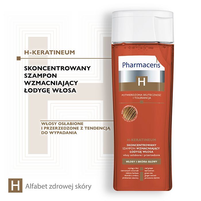 pharmaceris h keratineum skoncentrowany szampon wzmacniający do włosów 250ml