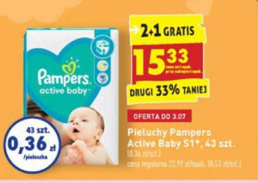 pampers 1 rossmann 43szt cena