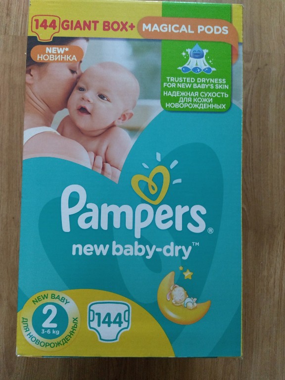 pampers new baby dry 2 giant box 144szt