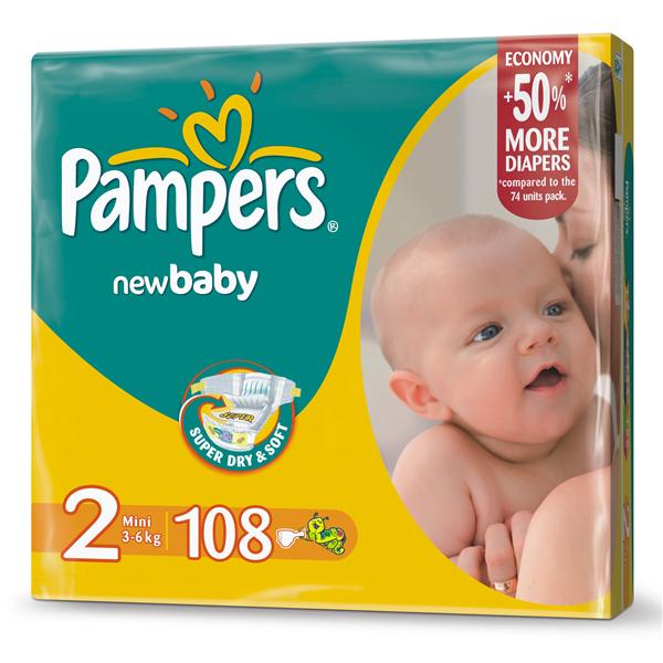 pampers pieluszki 2 new baby dry mini 3-6kg