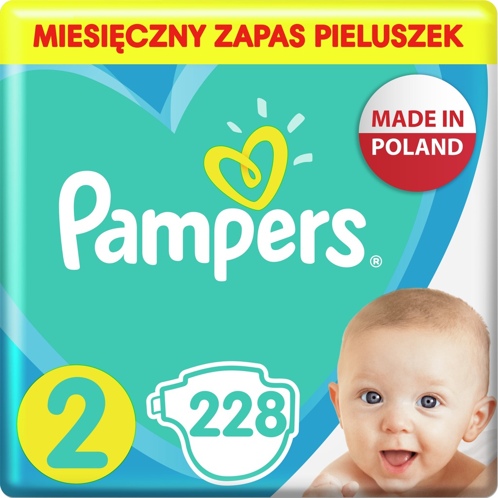 pampers new baby dry 2 228 szt