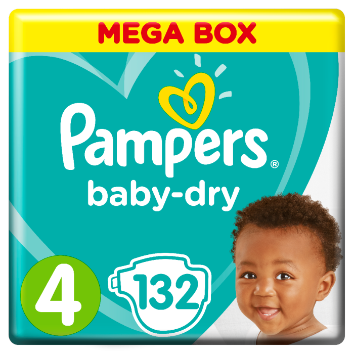 pampers 4 new baby dry 132