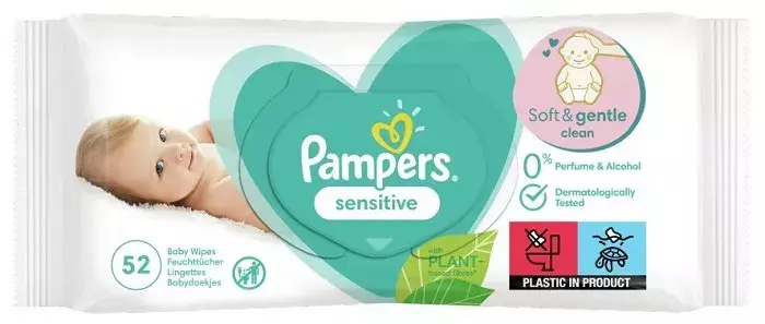 pampers sensitive chusteczki nawilżane 6x56szt