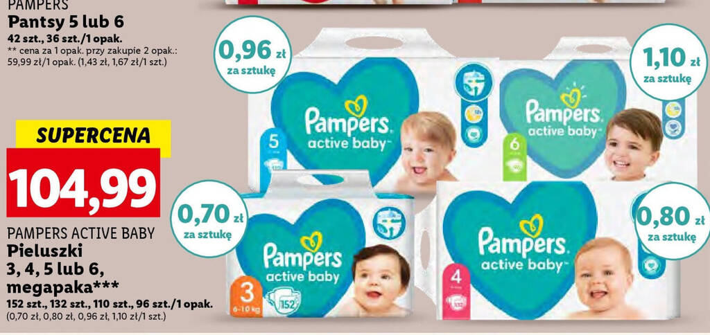 lidl pieluchy pampers w ciągłej sprzedaży