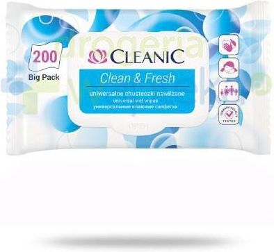 cleanic clean&fresh uniwersalne chusteczki nawilżane