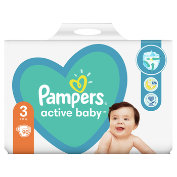 pampers active baby dry 3 90 szt