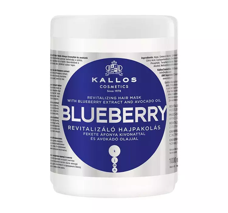 kallos kjmn blueberry szampon jagodowy 1000 ml