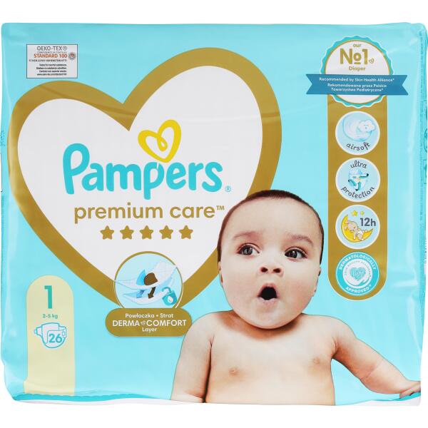 ieluszki pampers premium care rozmiar 1 2-5kg 22 szt