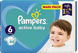 pampers active baby 6 44 szt