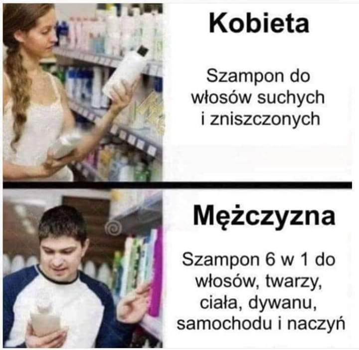 szampon dla kobiet i.mezczyzn.memy