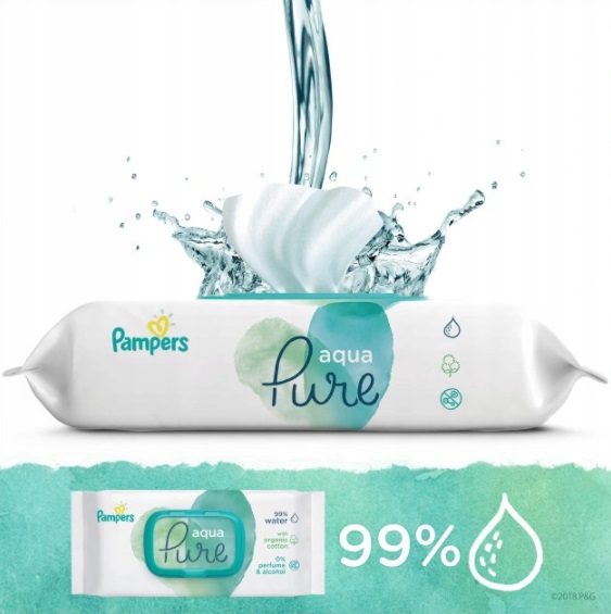 pampers chusteczki nasączone wodą aqua pure 48 szt