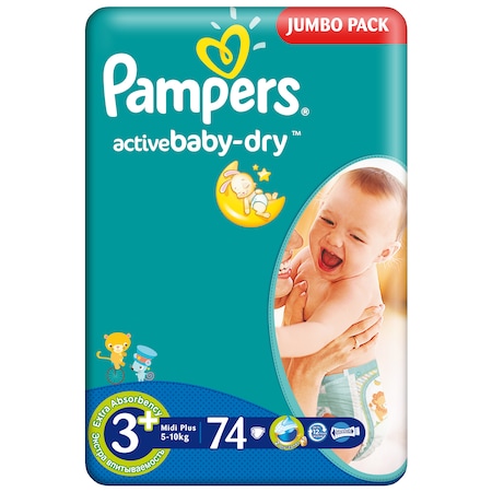 pampers 3 active baby dry 74