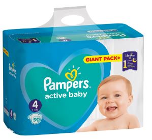 pampers active baby dry 4 90 szt