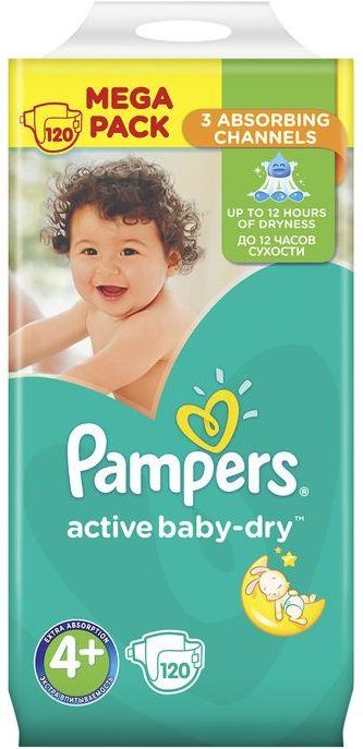 pieluchy pampers active baby-dry 4+ maxi+