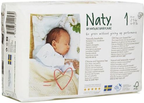naty ekologiczne pieluszki jednorazowe newborn 2-5 kg 26 szt