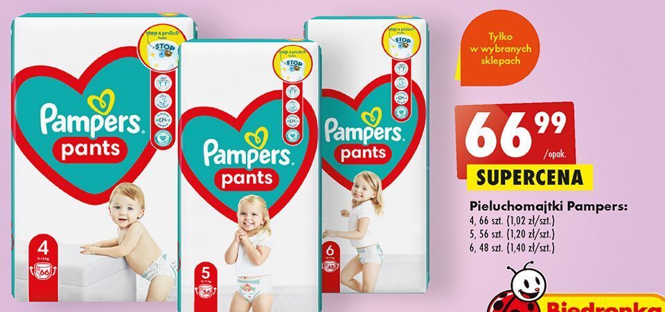 pieluchomajtki pampers 4 biedronka